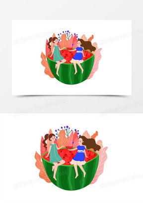 吃瓜过的人绘画,描绘人间百态